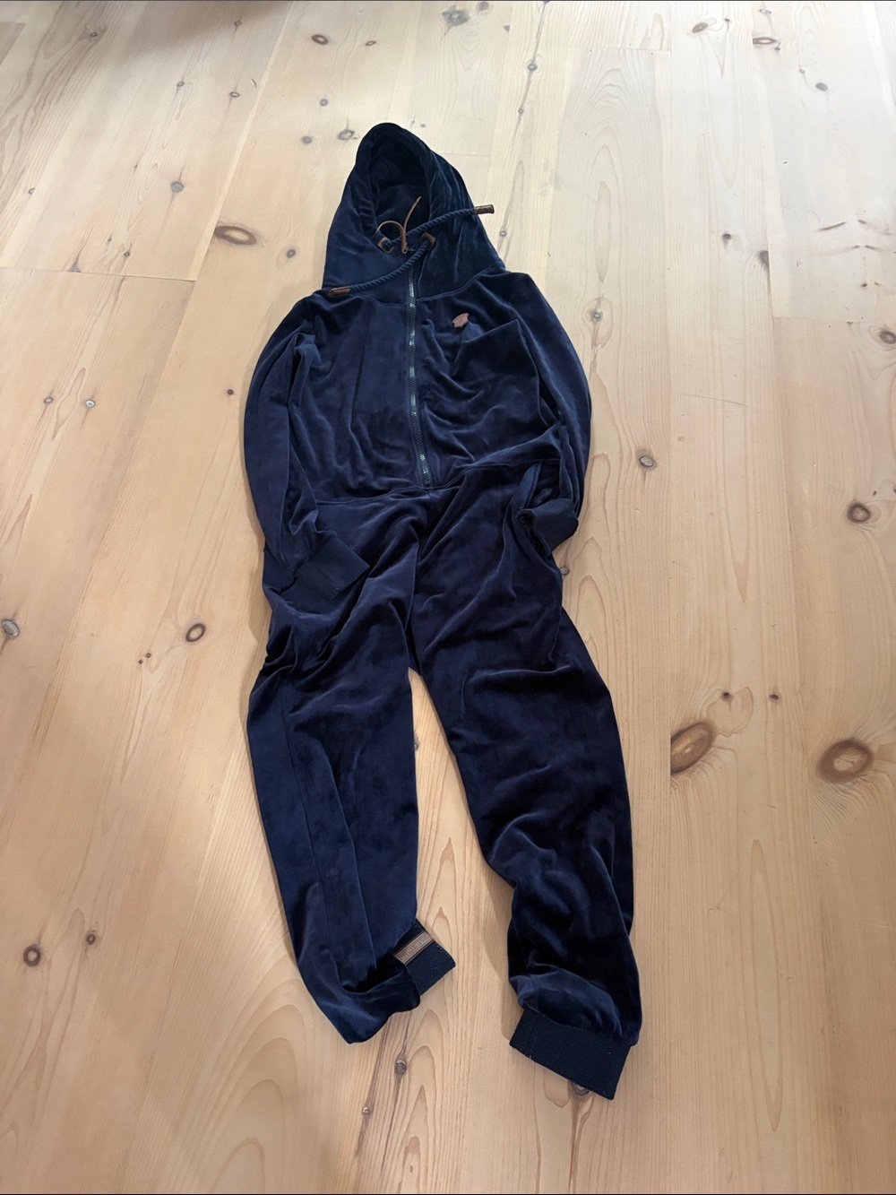 Naketano Women's Dark Navy Hooded Velour Onesie